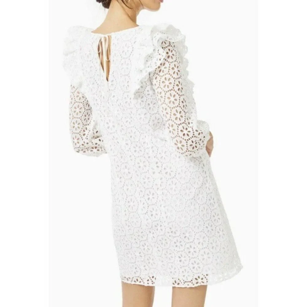 Lilly Pulitzer Dress White Size Large NWT $218 Resort Lace Embroidered Bride - Picture 3 of 11
